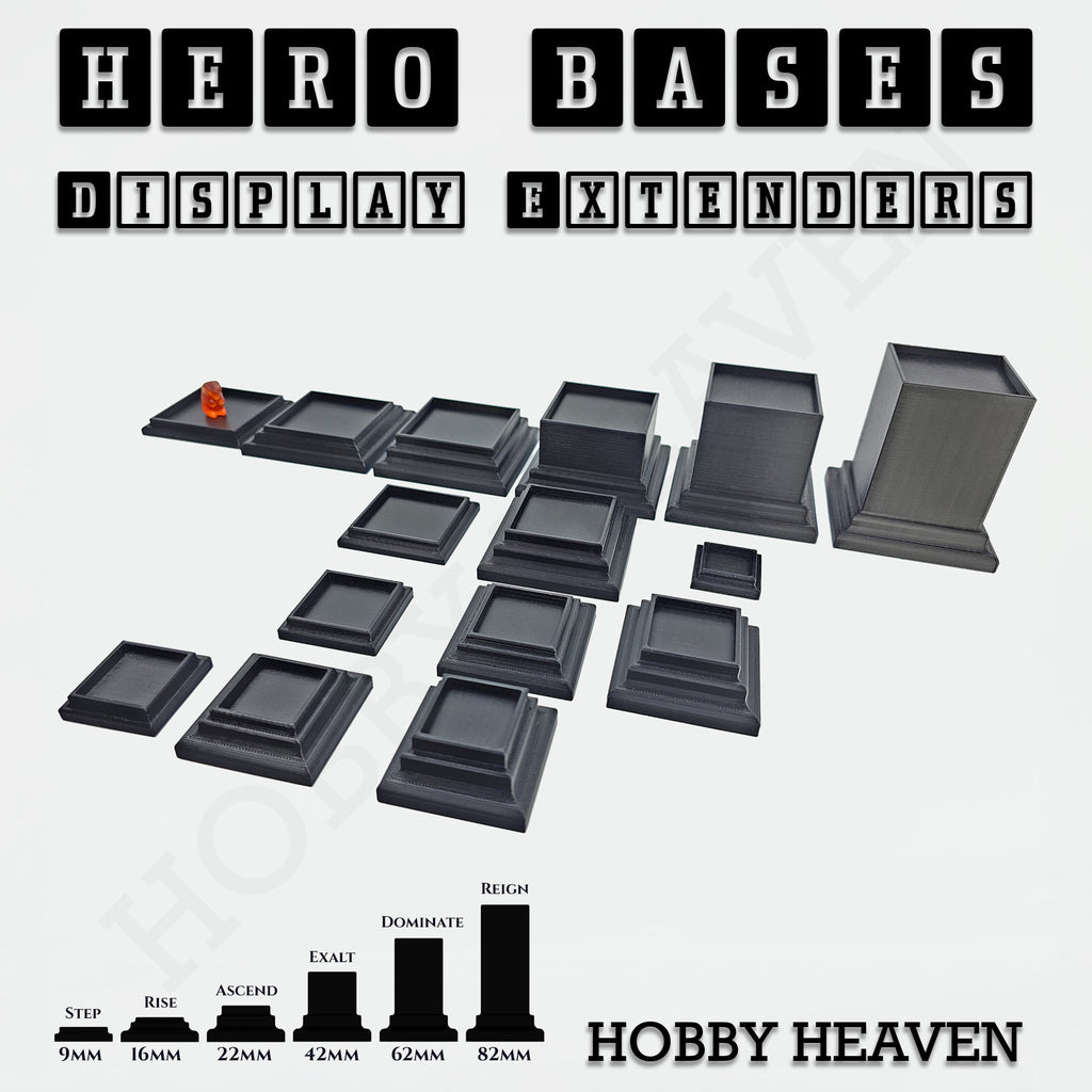 Open Basing System Hero Bases Display Extenders .stl Pack