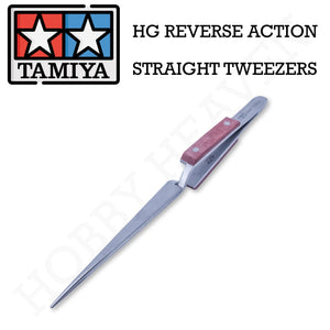 Reverse Action Fiber Grip Tweezers- Straight
