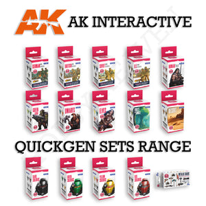 AK Interactive Quickgen Paint Sets 18ml | WWII, Fantasy, Skins & Metallics