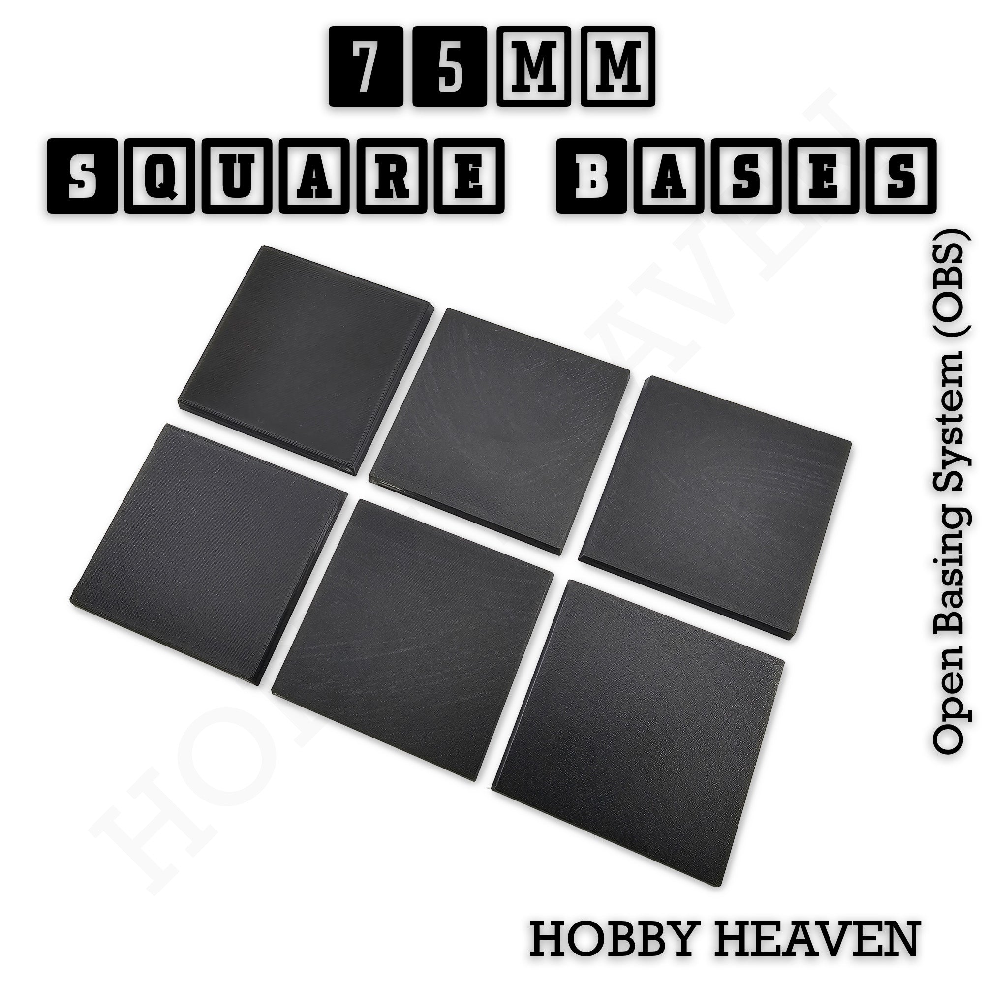 75mm Square Textured Bases 3d Printed