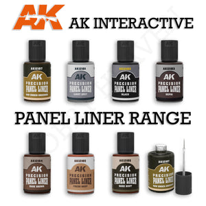 AK Interactive Paneliner 30ml | Precision Enamel Washes Range (AK12101–AK12107)