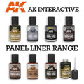 AK Interactive Paneliner 30ml | Precision Enamel Washes Range (AK12101–AK12107)