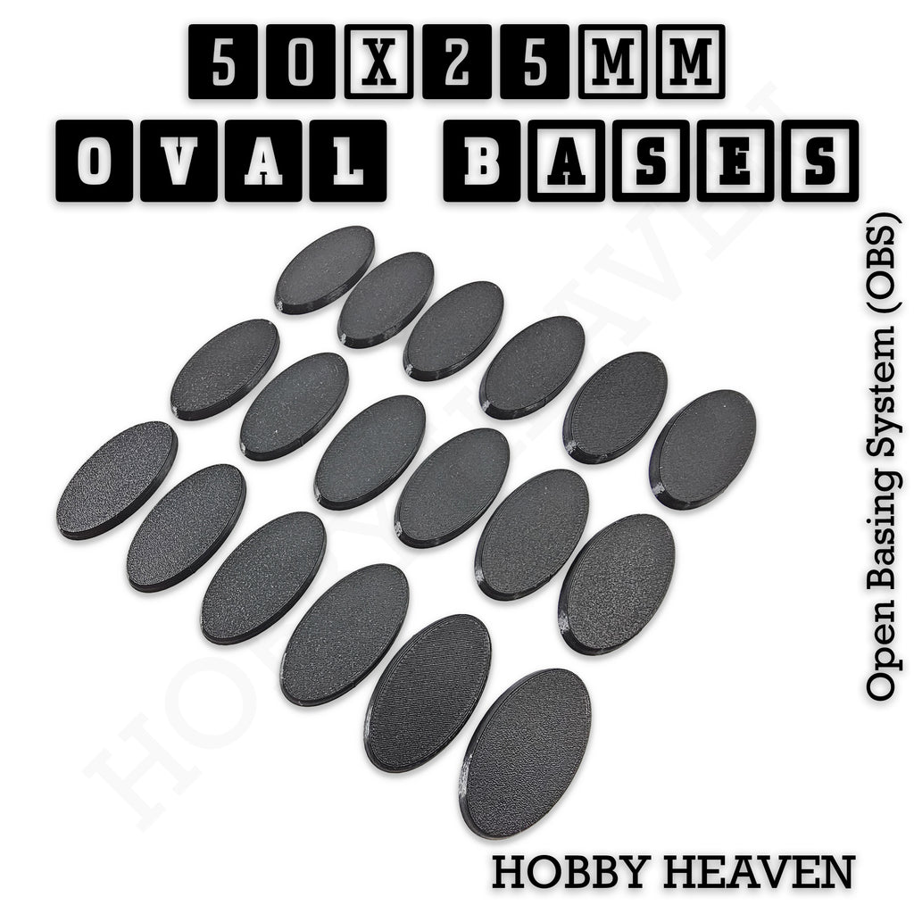 50x25mm Oval Textured Bases 3d Printed