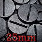 25mm Round Slotted Bases for Wargaming Miniatures | Durable Plastic | Compatible with Popular Tabletop Games