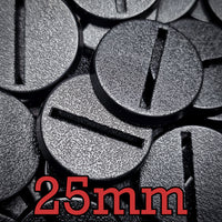 25mm Round Slotted Bases for Wargaming Miniatures | Durable Plastic | Compatible with Popular Tabletop Games
