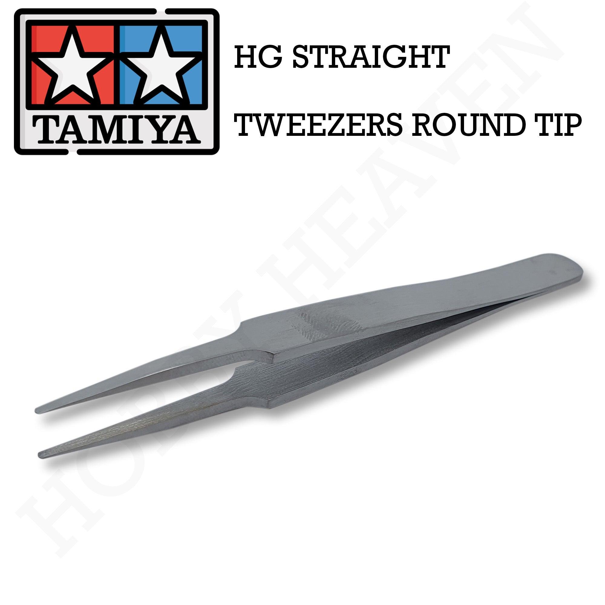 Tamiya Hg Straight Tweezers Round Tip 74109 - Hobby Heaven