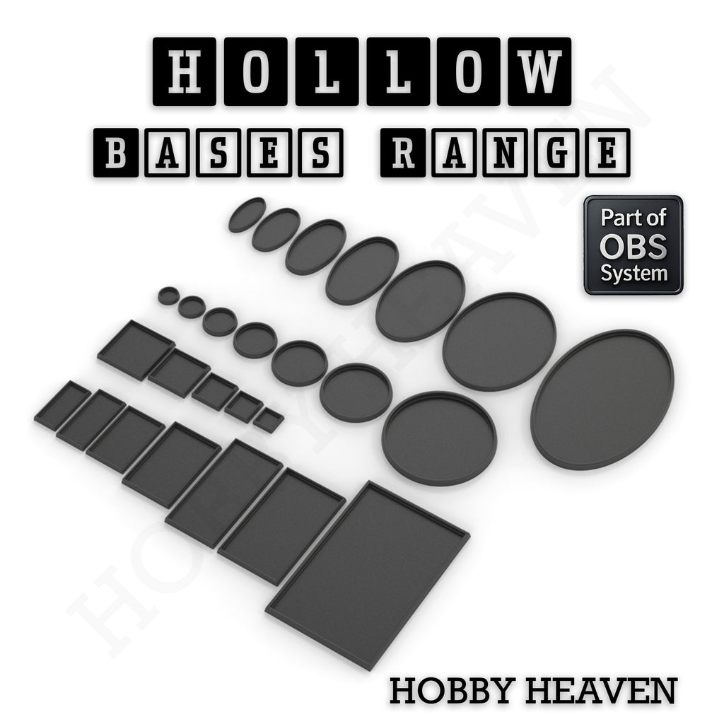 Hollow Bases Range  - Wargaming 3d Printed Bases (OBS System)