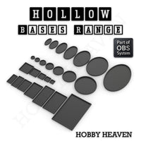 Hollow Bases Range  - Wargaming 3d Printed Bases (OBS System)
