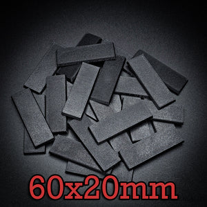 60x20mm Rectangle Plain Plastic Bases 3d Print