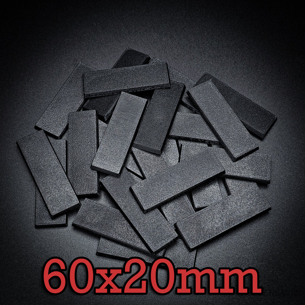 60x20mm Rectangle Plain Plastic Bases 3d Print