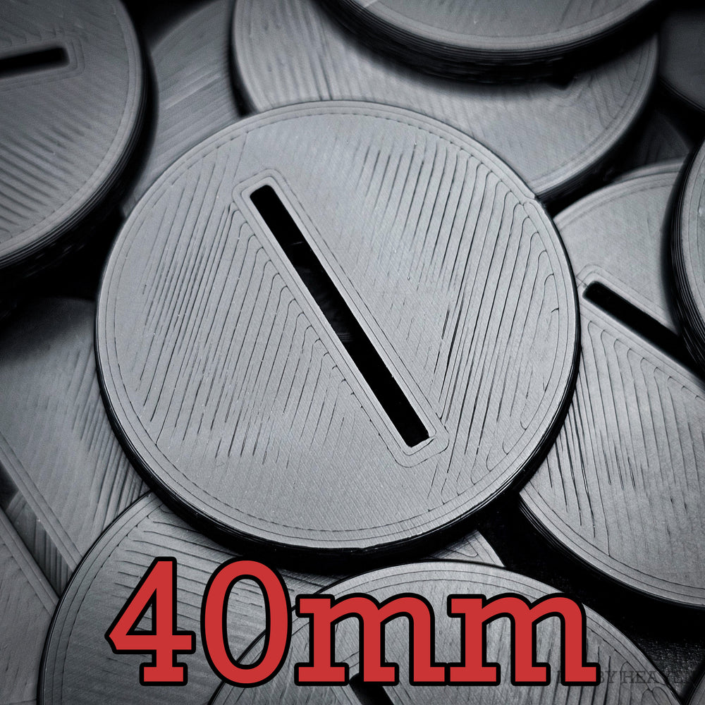 40mm Round Slotted Plastic Bases 3d Print