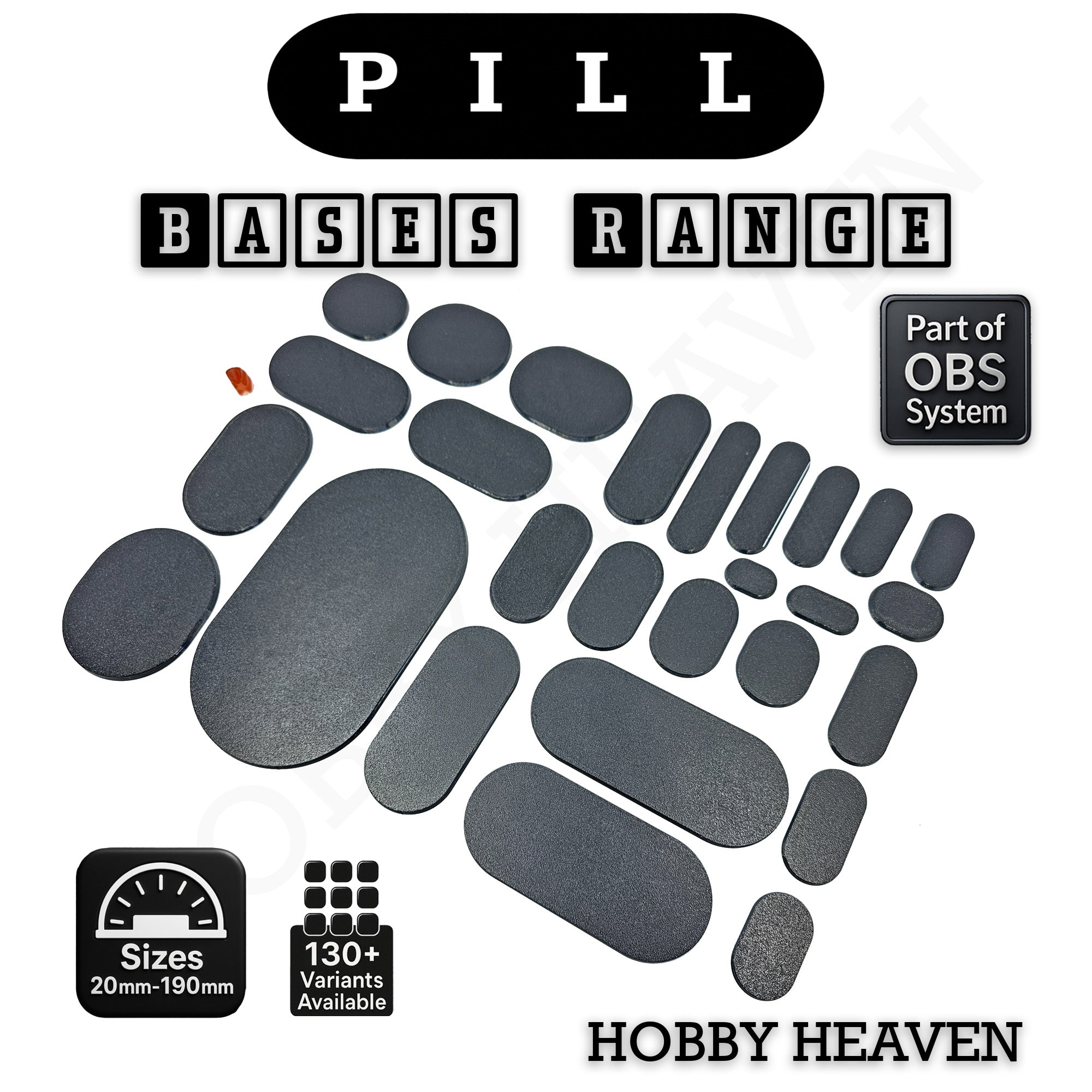 Pill Bases Range - 3d Print Full Range Tabletop Games