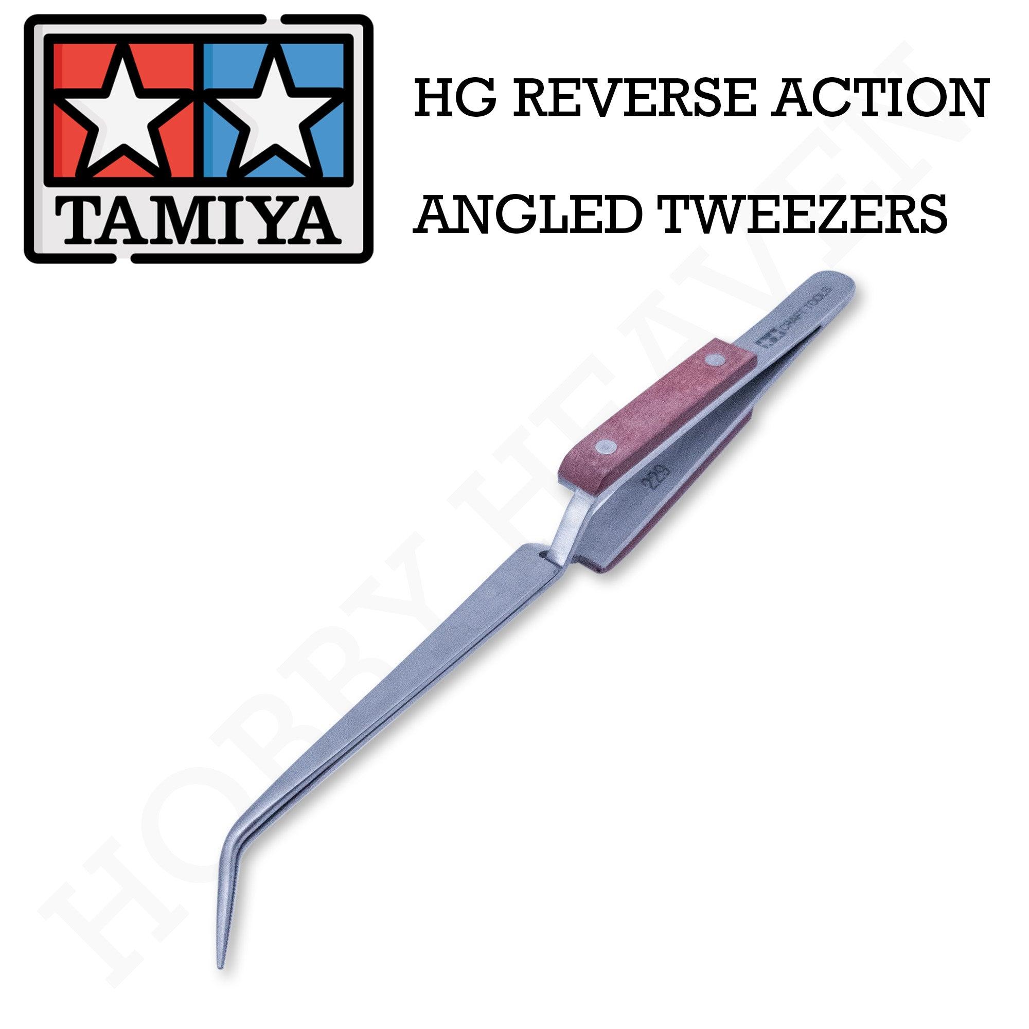 Tamiya Hg Reverse Action Angled Tweezers 74102 - Hobby Heaven