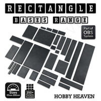 Rectangle Bases Range Sizes - 20x15mm to 75x25mm Small Sizes 3d Print Full Range Tabletop Games
