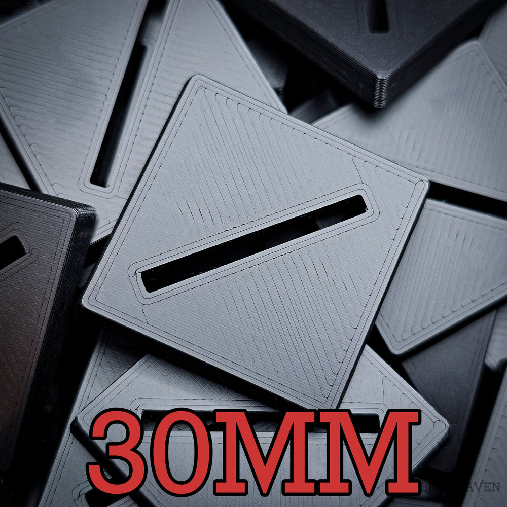30mm Square Diagonal Slotted Plastic Bases 3d Print