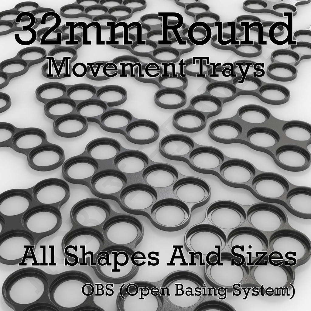 32mm Movement Trays for Tabletop Games | Compatible with Popular Miniatures | Full Range