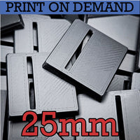 25mm Square Off Center Slotted Plastic Bases 3d Print
