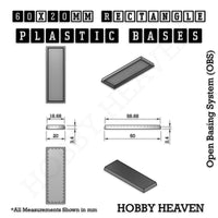 60x20mm Rectangle Plain Plastic Bases 3d Print

