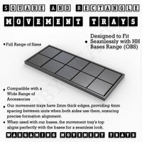 Square and Rectangle Movement Trays for Tabletop Games | Warhammer Compatible | Full Range
