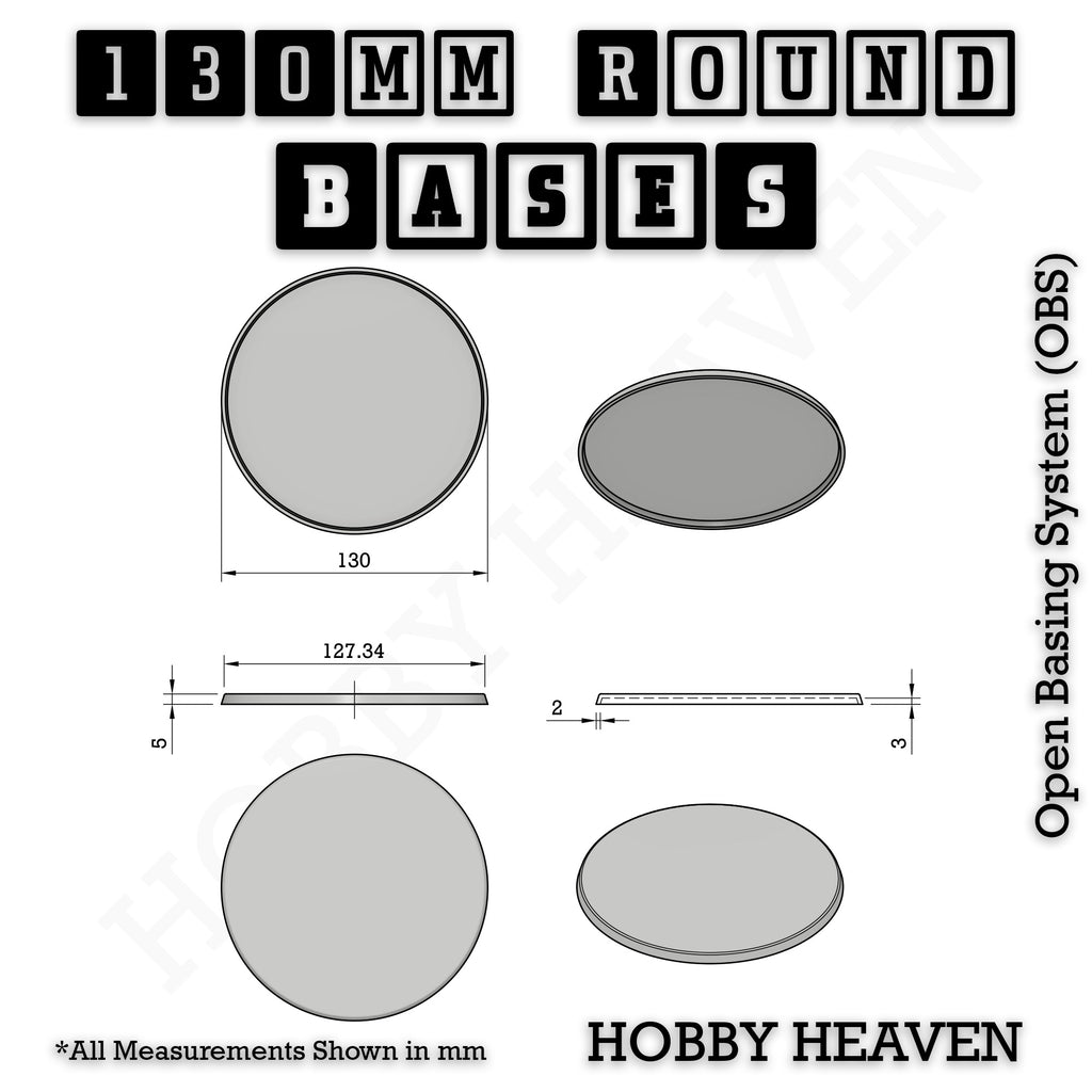 130mm Round Plain Plastic Bases
