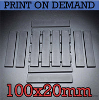 100x20mm Rectangle Plain Bases for Wargaming Miniatures 3d Print
