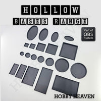 Hollow Bases Range  - Wargaming 3d Printed Bases (OBS System)
