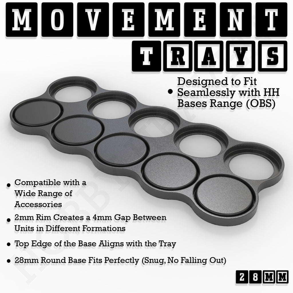 28mm Movement Trays for Tabletop Games | Wargaming | Full Range