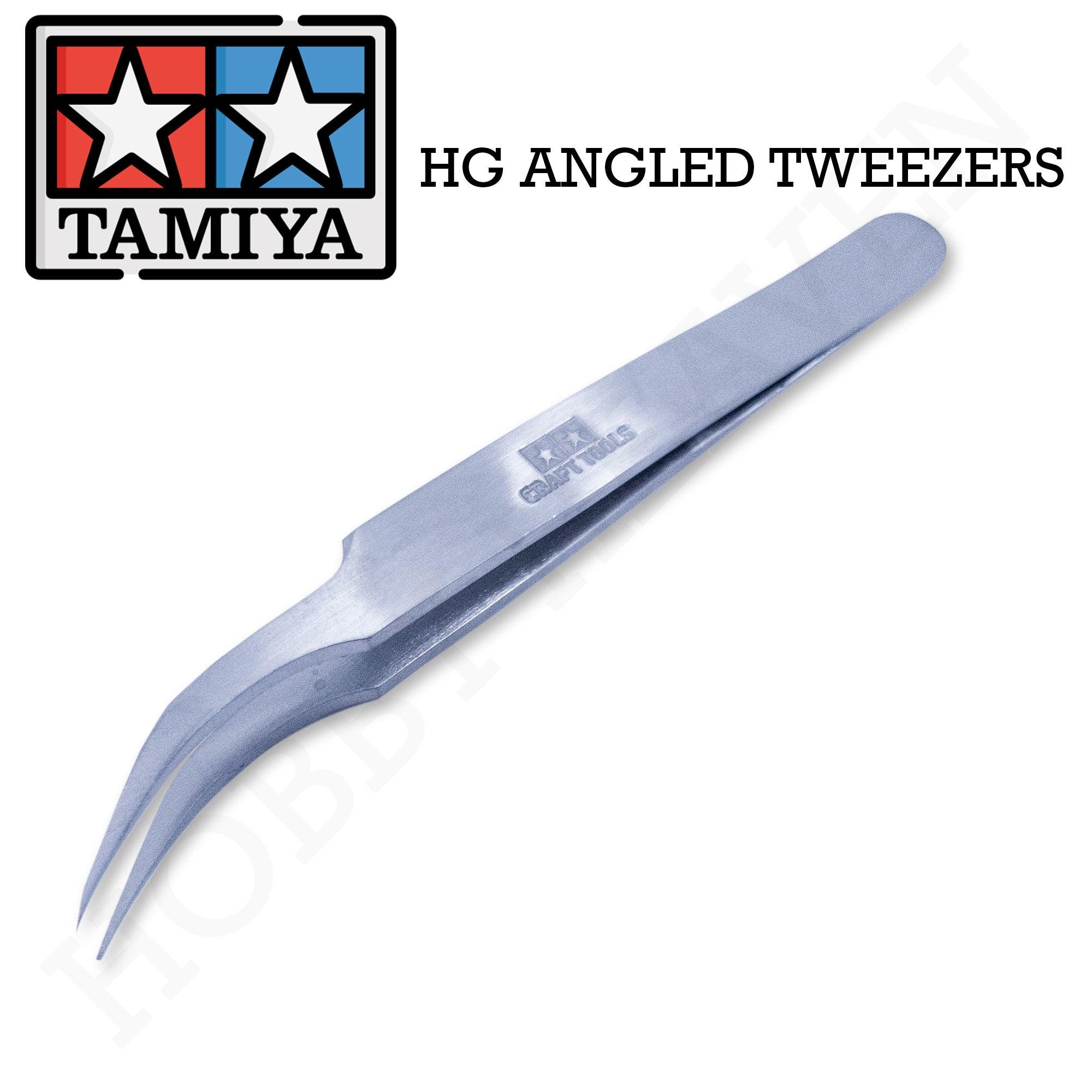 Tamiya Hg Angled Tweezers 74047 - Hobby Heaven