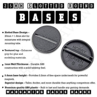25mm Round Slotted Bases for Wargaming Miniatures | Durable Plastic | Compatible with Popular Tabletop Games
