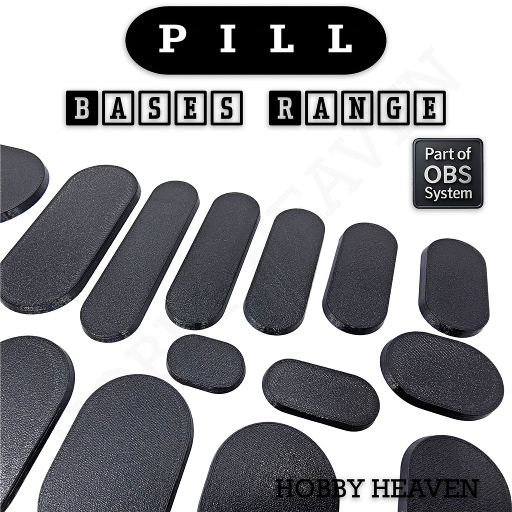 Pill Bases Range - 3d Print Full Range Tabletop Games