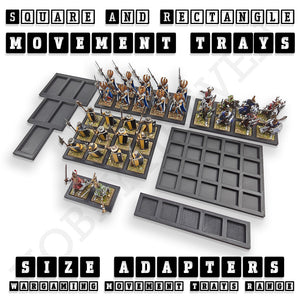 Square and Rectangle Movement Trays Adapters for Tabletop Games