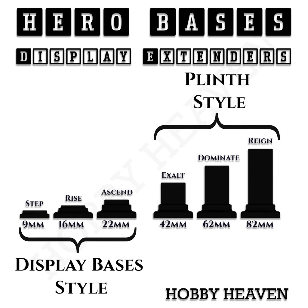 Open Basing System Hero Bases Display Extenders .stl Pack