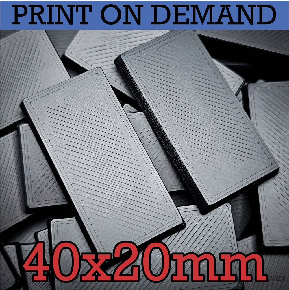 60x40mm Rectangle Plain Plastic Bases 3d Print