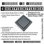Square to Square Bases Size Converters 3d Print Full Range