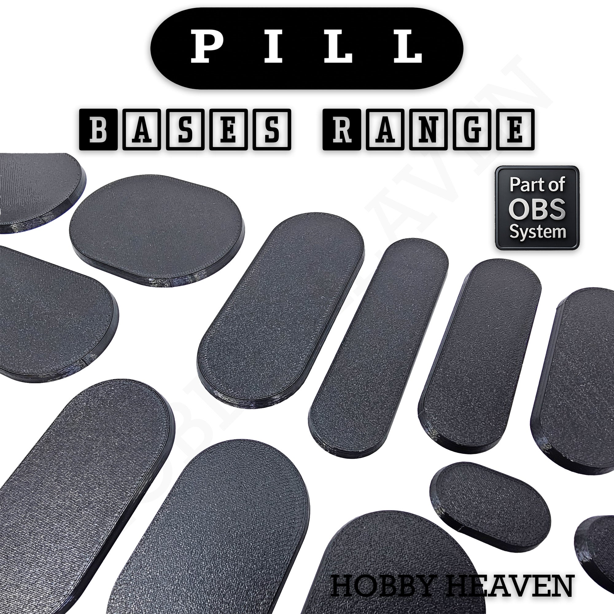 Pill Bases Range - 3d Print Full Range Tabletop Games