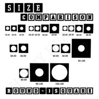 Round to Square Bases Shape and Size Converters 3d Print Full Range
