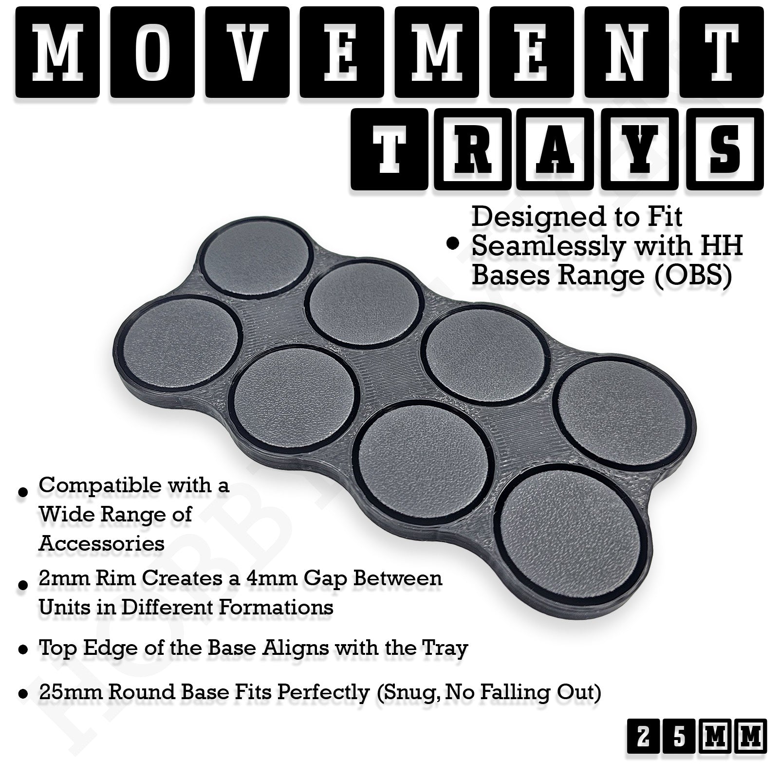 25mm Movement Trays for Tabletop Games | Waargaming | Full Range