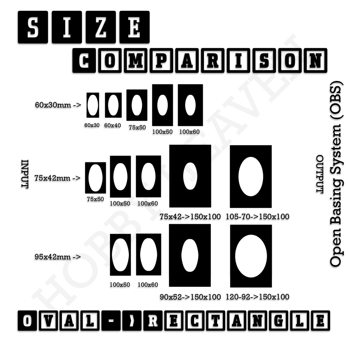 3D Printed Base Converters For Wargaming - Change 50x24mm To 30x60mm Rectangle Bases