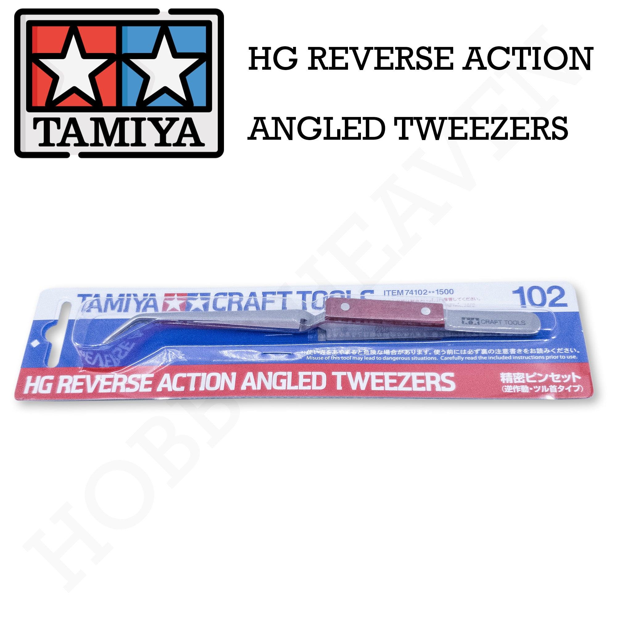 Tamiya Hg Reverse Action Angled Tweezers 74102 - Hobby Heaven
