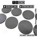 75mm Round Textured Bases 3d Printed