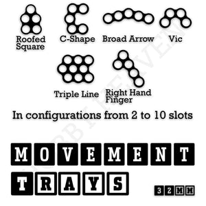 32mm Movement Trays for Tabletop Games | Warhammer Compatible | Full Range