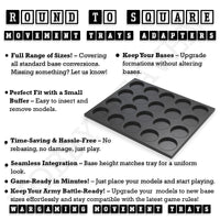 Round to Square Movement Trays Adapters for Tabletop Games
