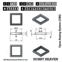 25 to 30mm Square Base Converters | Warhammer Fantasy & The Old World | Injection Moulded | No Rebasing Required
