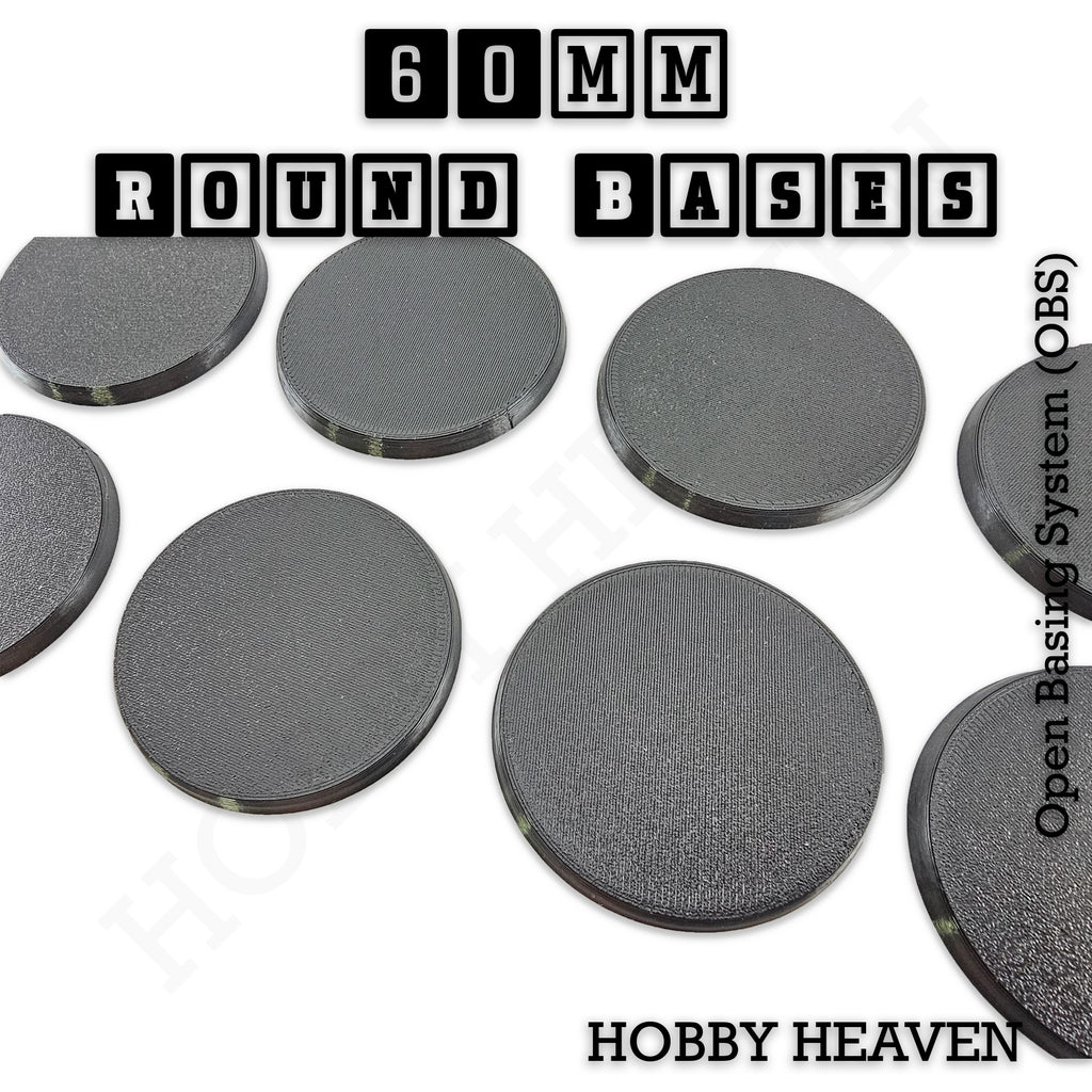 'True' 60mm Round Textured Bases 3d Printed