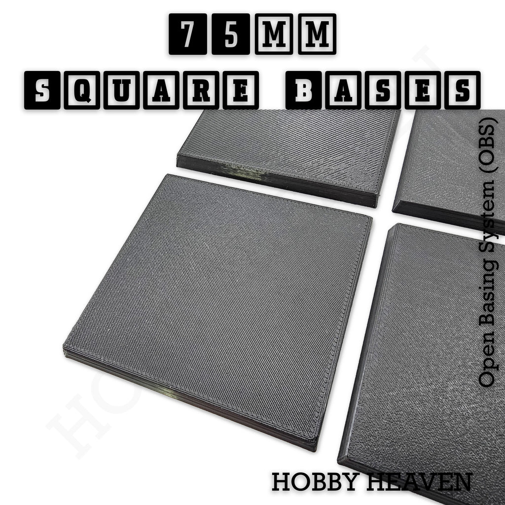 75mm Square Textured Bases 3d Printed