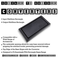 50x24mm to 60x30mm Rectangle Bases Converters ABS Plastic