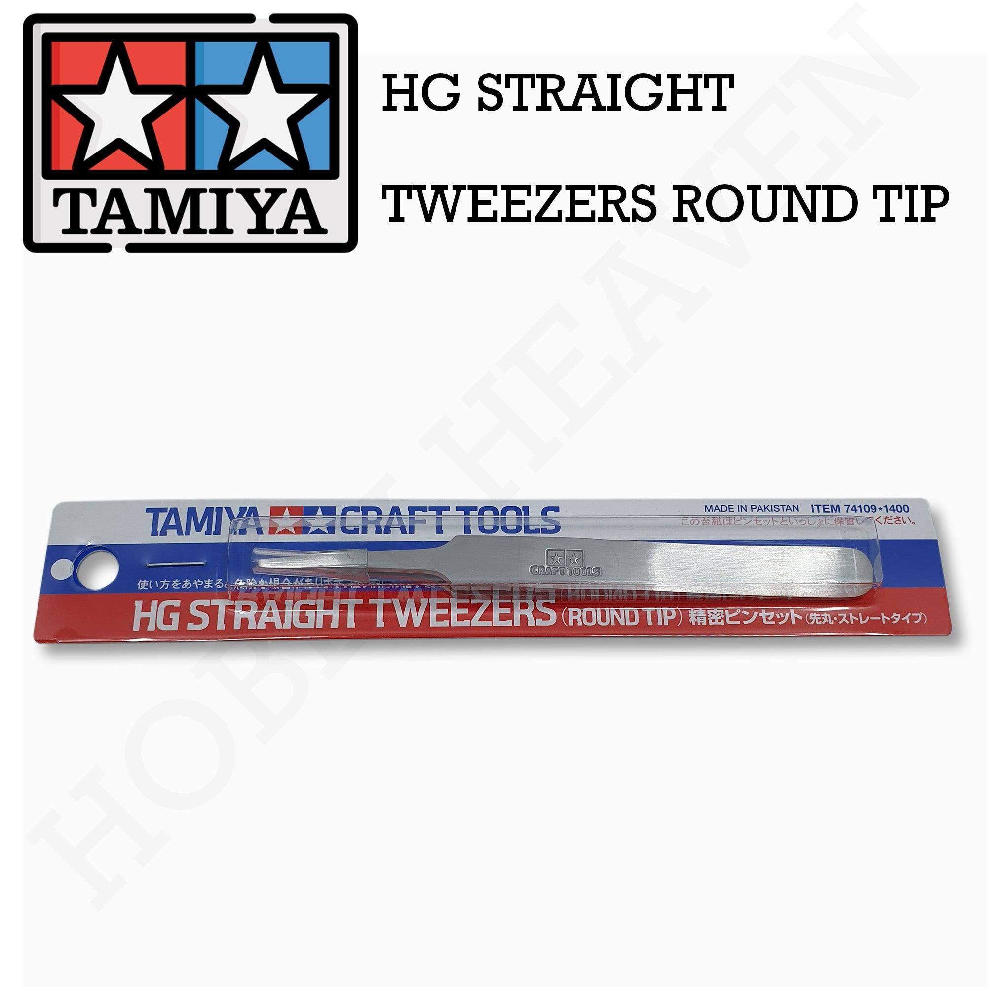 Tamiya Hg Straight Tweezers Round Tip 74109 - Hobby Heaven