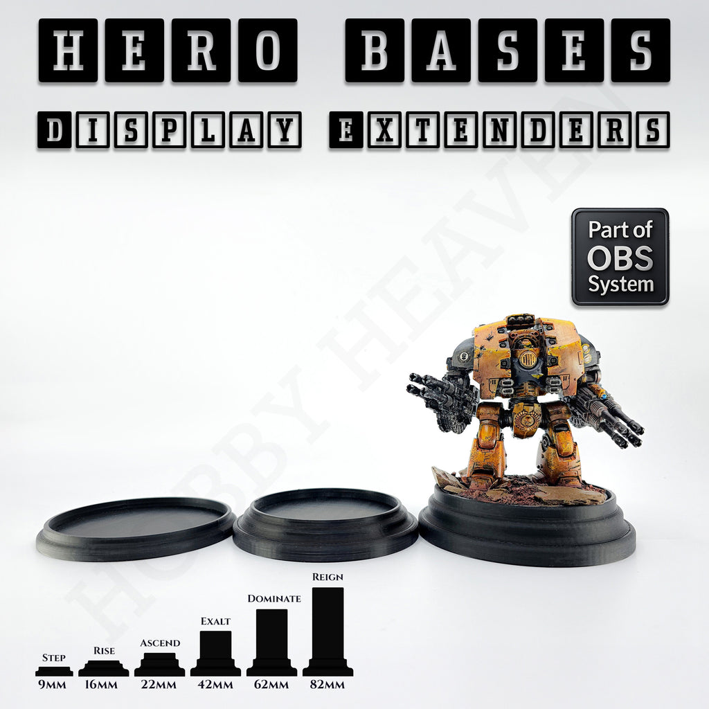 Open Basing System Hero Bases Display Extenders .stl Pack