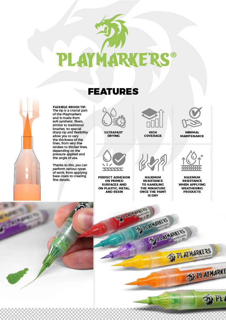 AK Interactive Playmarkers Paint Marker Singles – High-Quality Markers for Models & Miniatures