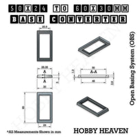 50x24mm to 60x30mm Rectangle Bases Converters ABS Plastic
